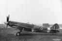 Archive image of Spitfire FR Mark XIVE, MV247, at  Boscombe Down, during trials with an F.24 aerial  camera oblique installation