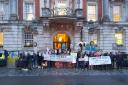 Save the Wick Protesters outside Colchester Town Hall