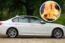 A white BMW was reportedly set alight in Stevenage yesterday.
