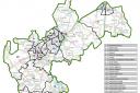 A map of the proposed changes to electoral wards in North Herts.