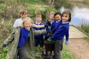 Lordship Farm schoolchildren planted a tree next to the village pond in Willian
