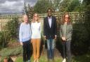 Diane Burleigh, Alison Wenham, MP Bim Afolami and Amanda Goodman from Wild About Pirton are working to preserve the village's meadows