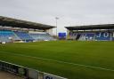 Colchester United's Community Stadium gets ready for the League Two game with Stevenage.
