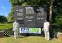 Louis Champion and Charlie Randall show off their historic day's work. Picture: KNEBWORTH PARK CC