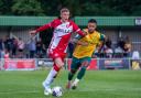 Isaac Galliford (right) is the one new signing made so far this summer by Hitchin Town. Picture: PETER ELSE