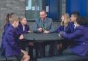 Pix Brook Academy Principal Steve Adams with pupils