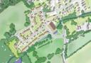 The masterplan for up to 71 new homes at Ickleford Mill, near Hitchin.