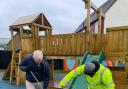Volunteers from Love Letchworth helping with the clean up.