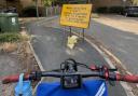 A sign for works by Cadent blocked the path for wheelchair users.