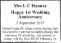 Mrs L C Hannay