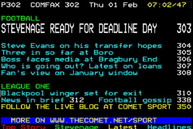 Transfer deadline day when it was better - as Ceefax would have done that.