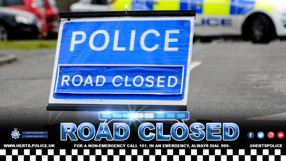 Road in North Hertfordshire closed due to collision 