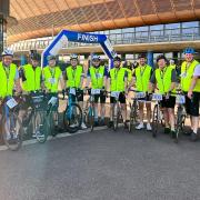 The 11 cyclists have raised more than £3,000 for the East and North Hertfordshire Hospitals' Charity by riding 100km