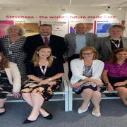Stevenage Development Board chairman Adrian Hawkins OBE (back row, third from left) with some of the regeneration team