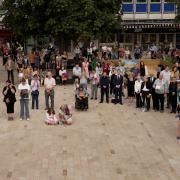 Crowds turn out to Stevenage town centre for the reading of the Proclamation of King Charles III