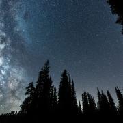 The Delta Aquariids meteor shower and Milky Way over the Gifford Pinchot National Forest near Mt. Adams, Washington State.