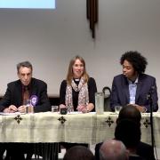 Bim Afolami, Sid Cordle, Jane Mainwaring, Sam Collins and Kay Tart at the Hitchin and Harpenden General Election hustings. Picture: Hitchin TV