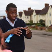 Hitchin and Harpenden conservative candidate Bim Afolami knocks on doors in Westmill. Picture: Danny Loo