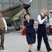 Living history groups representing American and British air force personnel and ordinary civilians at the Back to Forties event at IWM Duxford in 2013. Picture: IWM.