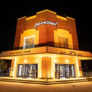 Broadway Cinema and Theatre lit up orange in support of a campaign to end gender-based violence