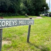 The sign at the corner of Coreys Mill Lane and North Road, Stevenage - where a proposal for a 5G mast has been submitted
