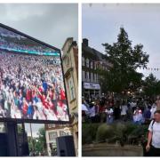 Around 400 people watched the Euro final in Letchworth town centre on Sunday