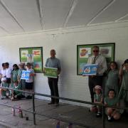 Students from St Vincent de Paul School with Cllr Phil Bibby - Clean Air Day 2021