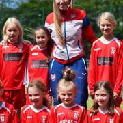 Leah Williamson with Bedwell Rangers youngsters