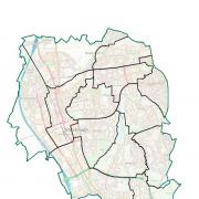 A map showing the recommended boundaries for electoral wards in Stevenage