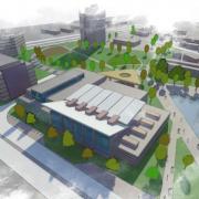 An artist's impression of the new Sports and Leisure Centre.