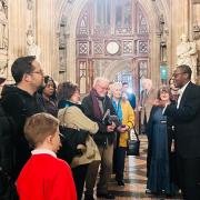 Bim Afolami conducting his first parliamentary tour of the year.