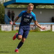 Archie Sayer scored for Stotfold in their win over his former club, Arlesey Town. Picture: DANNY LOO PHOTOGRAPHY