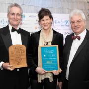 From left: Edward Pope and Anna Hamilton of Watatunga Wildlife Reserve with Trevor Eady (sponsor - Norfolk and Suffolk Tourist Attractions)