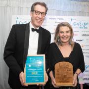 Richard Turvill (sponsor - Swiss Camplings) and Lindy O’Hare of Thorington Theatre