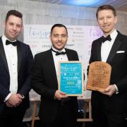 From left: Chris Barrett (sponsor - Ensors Chartered Accountants) with Erhan Karadag and Linden Beattie
from Down Hall Hotel, Spa & Estate