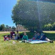 A family picnic in Knebworth Park.