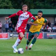 Isaac Galliford (right) is the one new signing made so far this summer by Hitchin Town. Picture: PETER ELSE