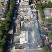 The aftermath of the fire that rampaged through Baldock industrial estate.