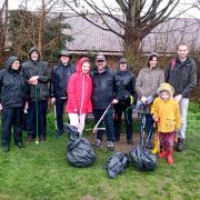 Volunteers at the March litter pick in Butts Close