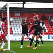 Jordan Roberts gave Stevenage the perfect start against Tranmere Rovers in the FA Cup. Picture: TGS PHOTO
