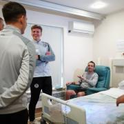 Stevenage FC players visit Letchworth's Garden House Hospice