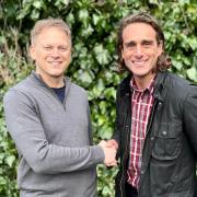 Defence secretary Grant Shapps (left) with Alex Clarkson, Conservative parliamentary candidate for Stevenage.