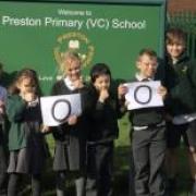 Pupils at Preston Primary School in North Hertfordshire after their successful recent Ofsted inspection.