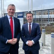 MP Luke Pollard and Stevenage's Labour parliamentary candidate Kevin Bonavia visited MBDA and Airbus.