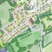 The masterplan for up to 71 new homes at Ickleford Mill, near Hitchin.