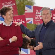 Alistair Strathern (left) after his election as MP for Mid Beds, with Labour leader Sir Keir Starmer.