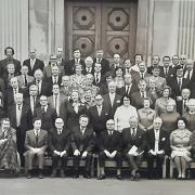 Councillors after the first meeting of Hertfordshire County Council in May 1974