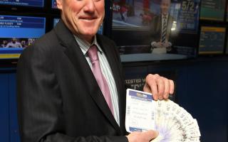 UKIP candidate David Collins with his money and betting slip