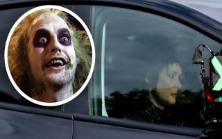 Winona Ryder on set of the Beetlejuice 2 filming near Hitchin.