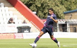 Luther James-Wildin put Stevenage in front on four minutes. Picture: TGS PHOTO